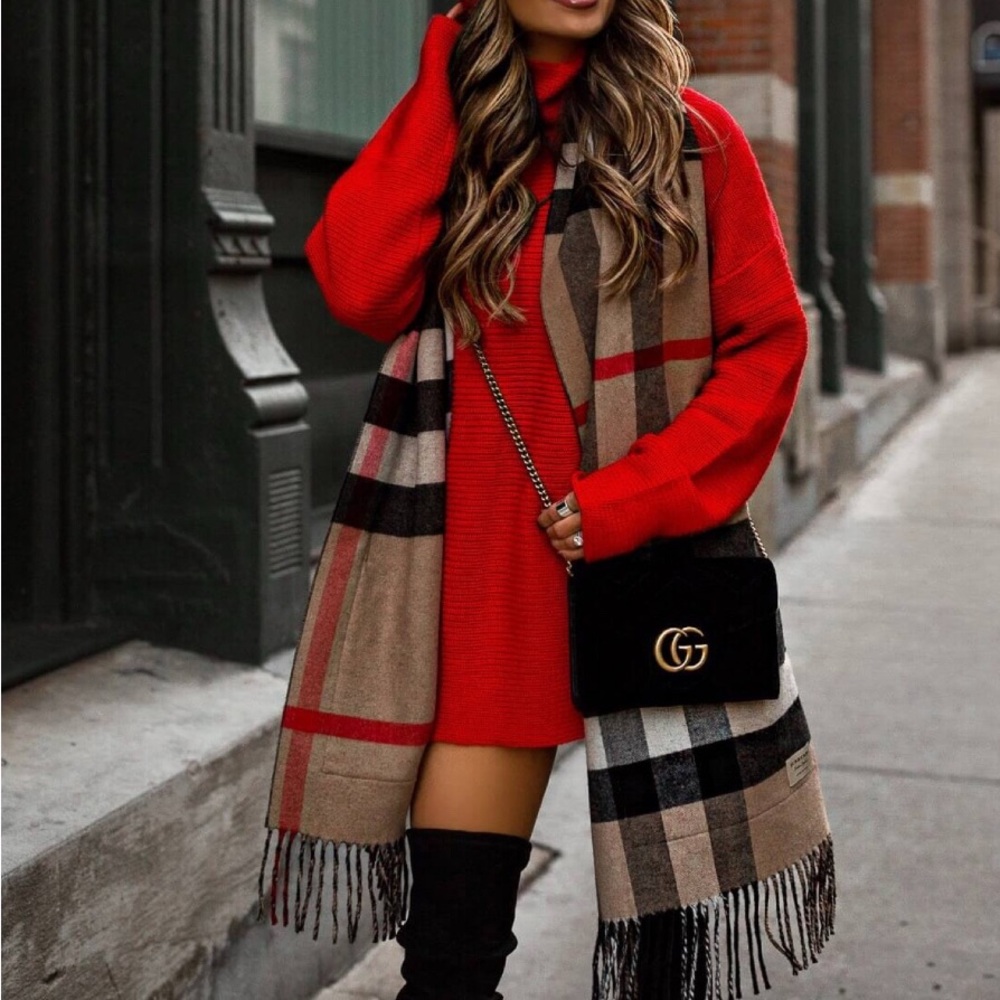 Lovers + Friends Bold Red Turtleneck Sweater